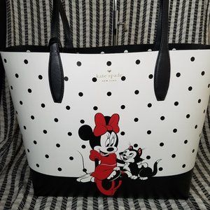 MAKE A REASONABLE OFFER kate spade reversible dot black minnie mouse tote new